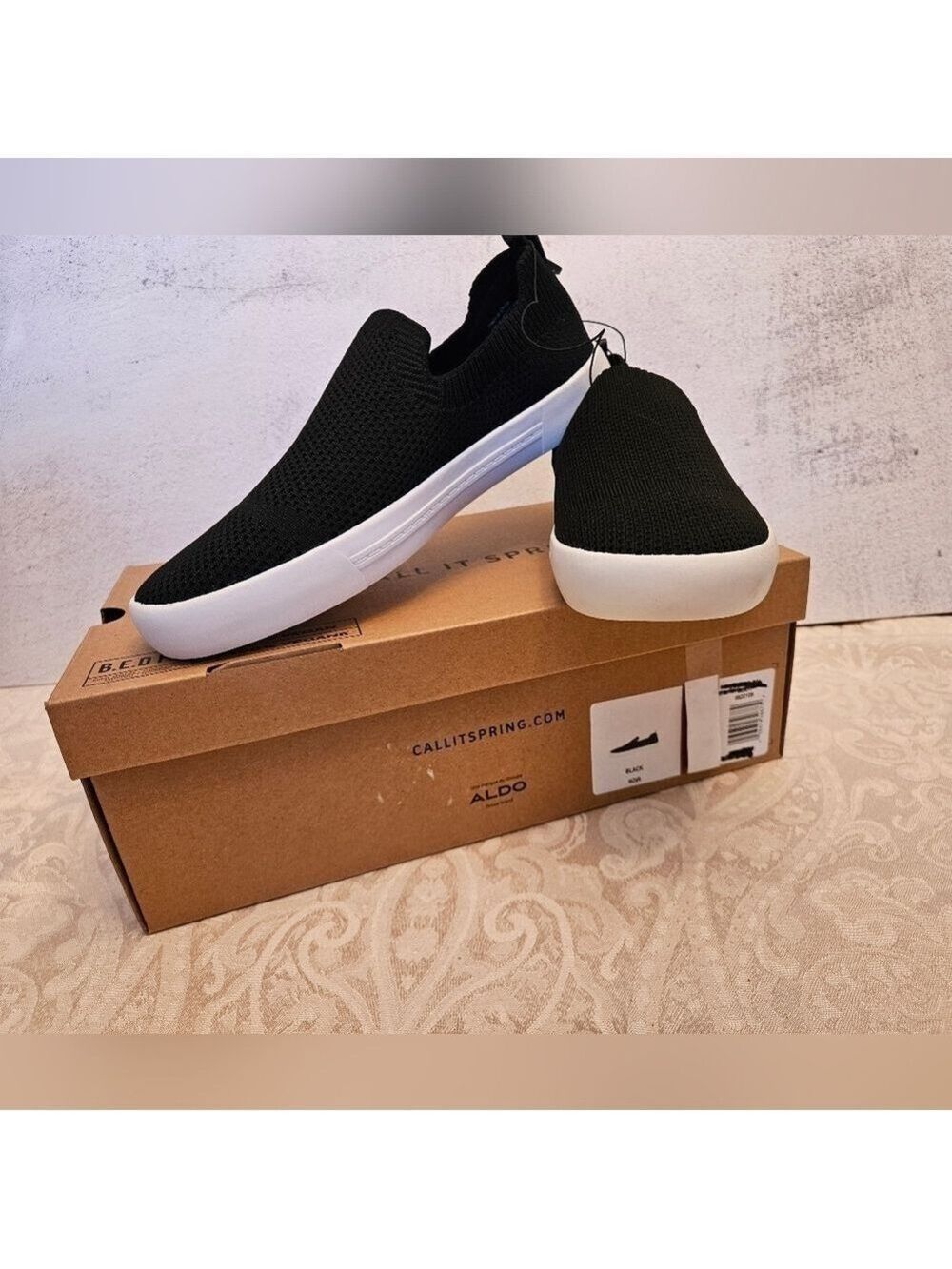 Call It Spring Black Slip-On Luckee Knit Shoes, Assorted Sizes, New in Box Vegan